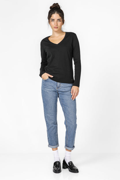 טישירט ארוכה עם מפתח וי | קנת קול