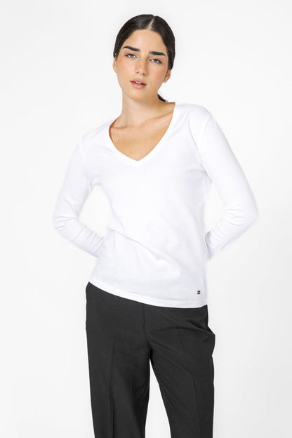 טישירט ארוכה עם מפתח וי | קנת קול