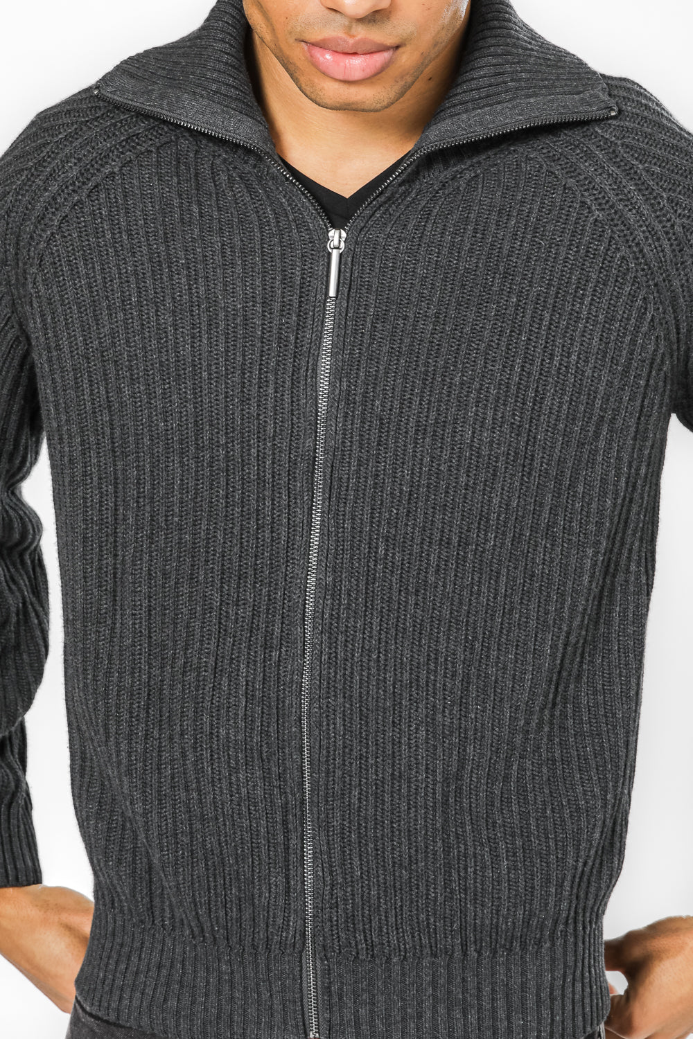 CHARCOAL קרדיגן ריב פתוח