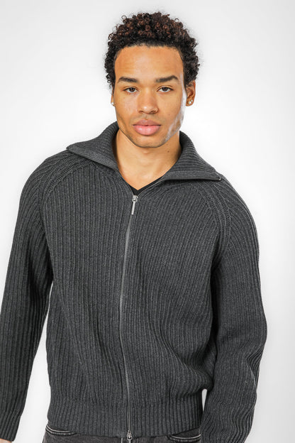 CHARCOAL קרדיגן ריב פתוח
