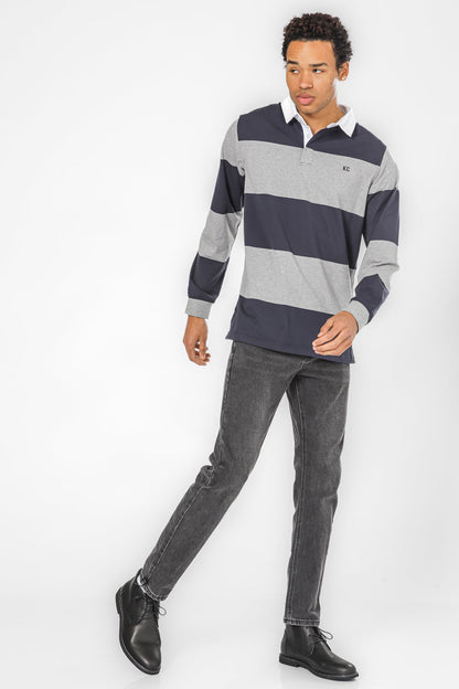 פולו ראגבי ארוך אפור