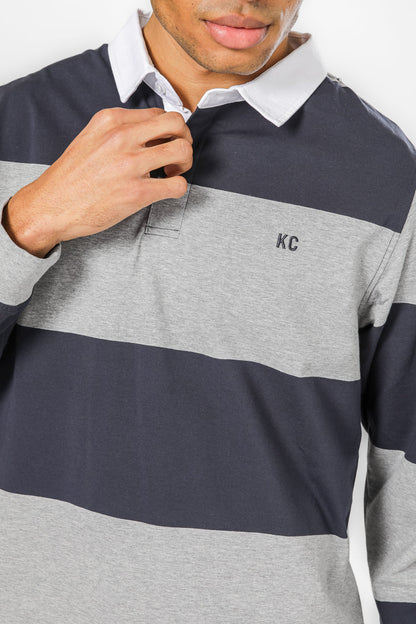 פולו ראגבי ארוך אפור