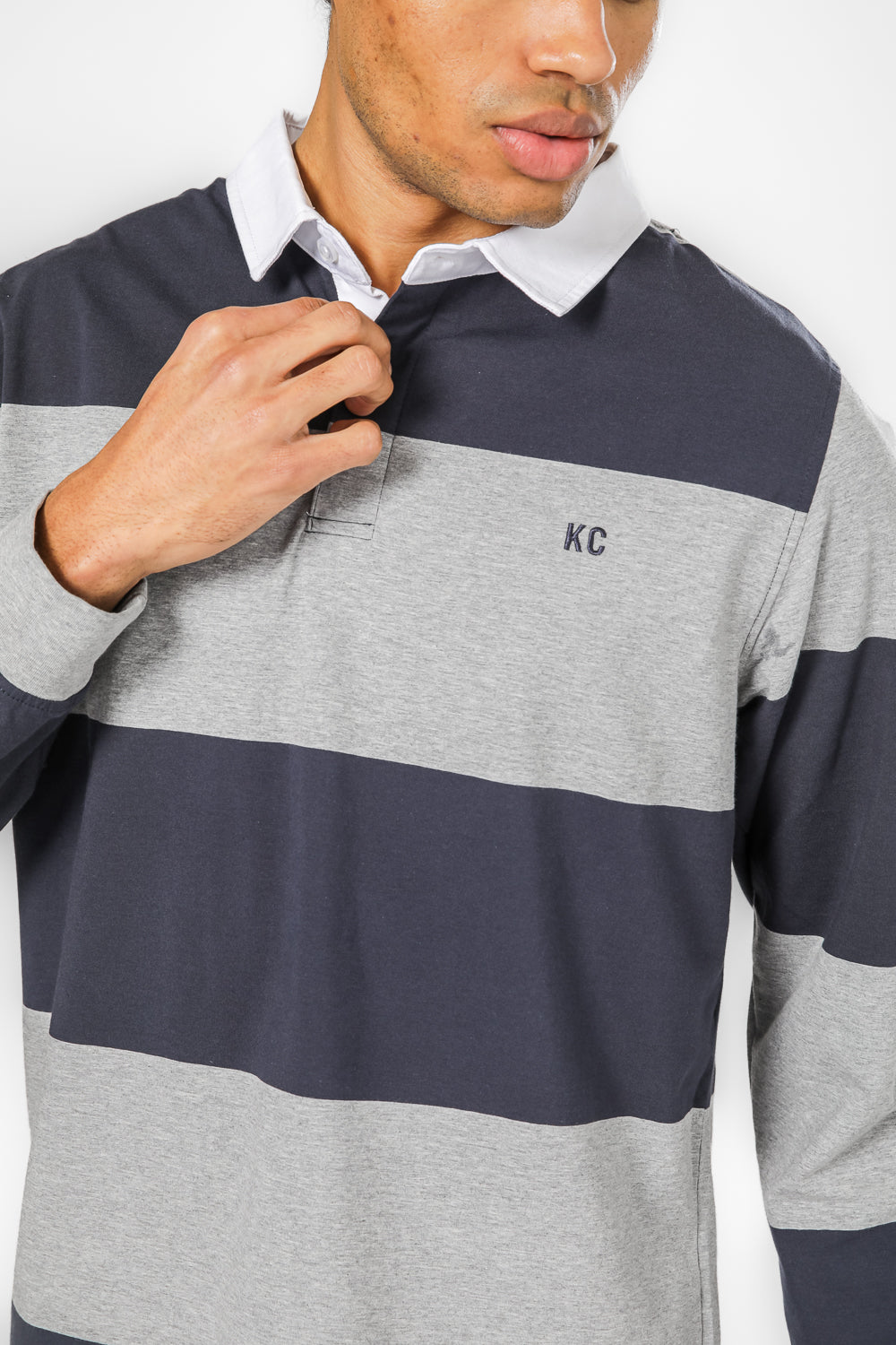 פולו ראגבי ארוך אפור