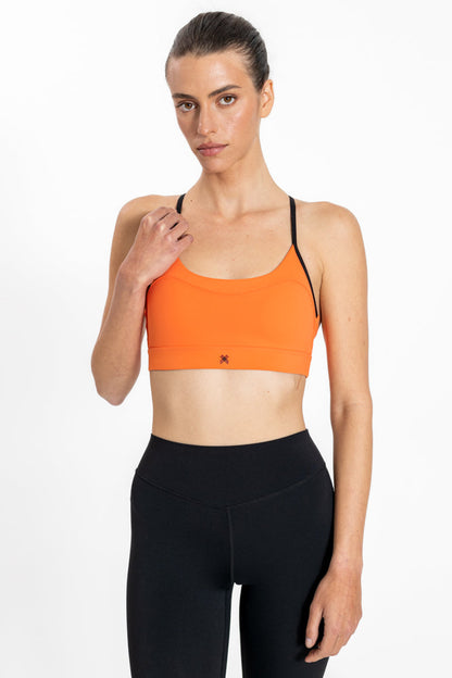 טופ אימון לנשים X Back Top  בצבע כתום