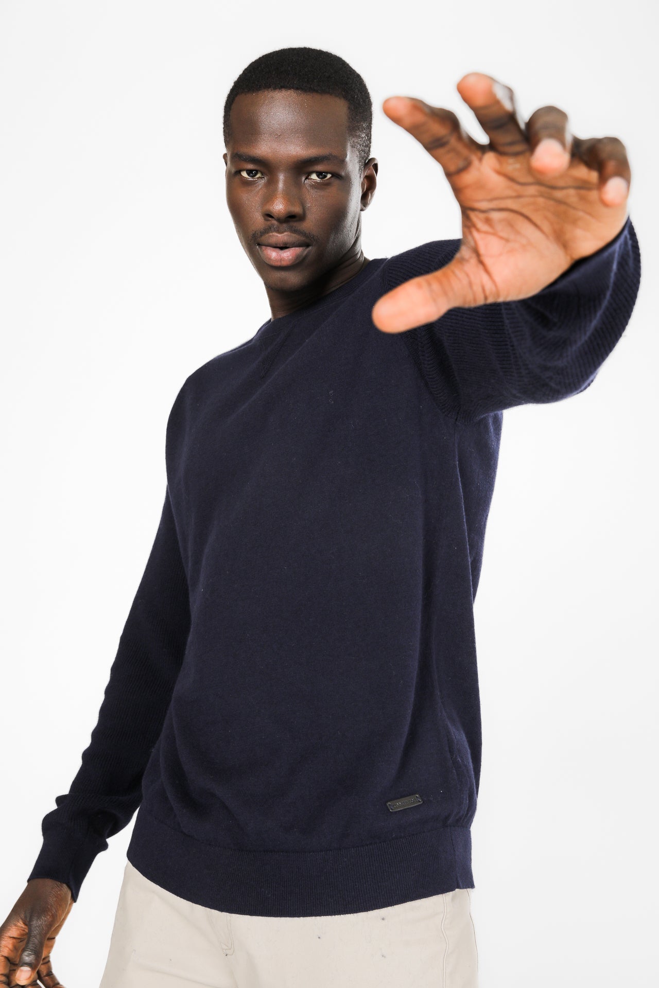 סוודר שרוול רגלן צבע נייבי