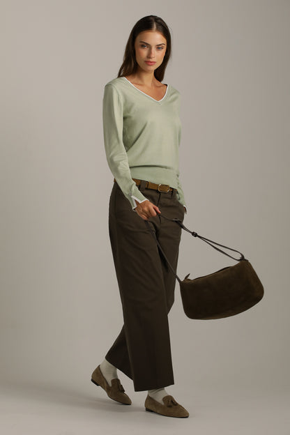 תיק צד זמש בצבע חום | קנת קול