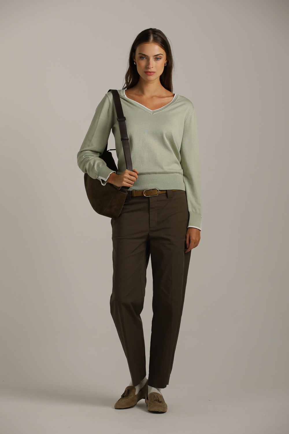 תיק צד זמש בצבע חום | קנת קול