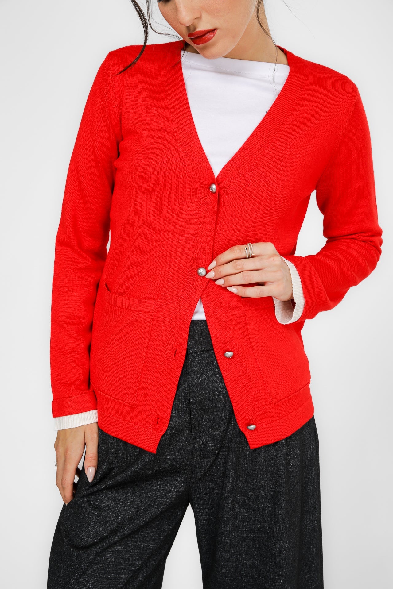 קרדיגן בייסיק צווארון וי | קנת קול