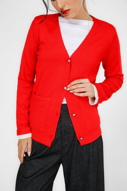 קרדיגן בייסיק צווארון וי | קנת קול