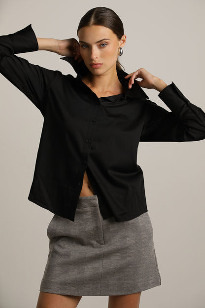 חולצה מכופתרת אלגנטית עם צווארון גדול | קנת קול