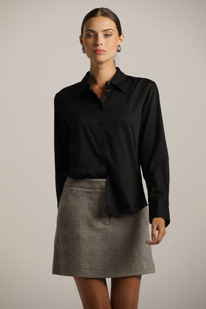 חולצה מכופתרת אלגנטית עם צווארון גדול | קנת קול