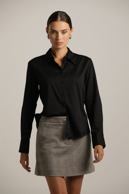 חולצה מכופתרת אלגנטית עם צווארון גדול | קנת קול