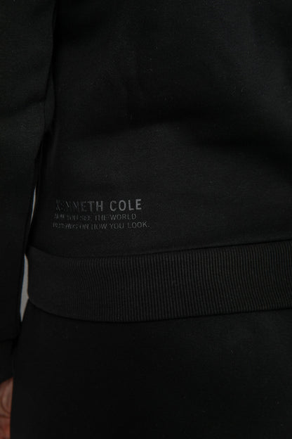 סווטשירט קפוצ'ון עם כיס קנגרו בצבע שחור