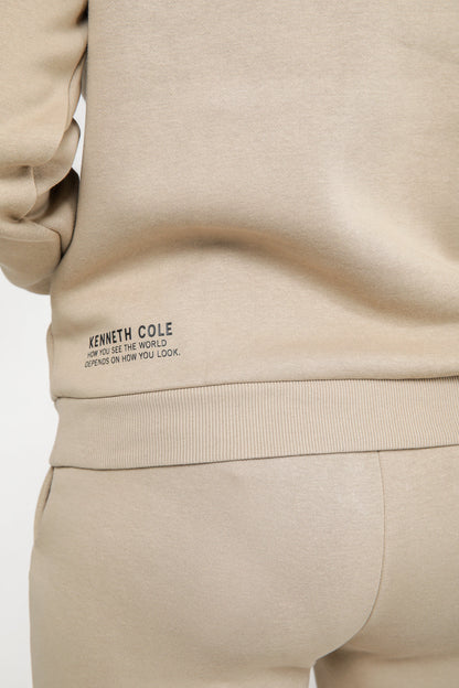 סווטשירט קפוצ'ון עם כיס קנגרו בצבע מוקה