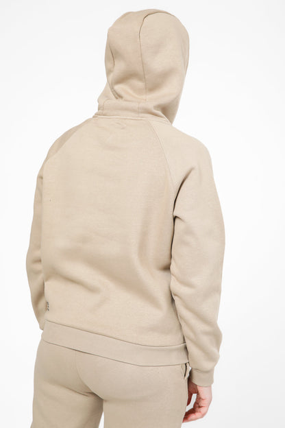 סווטשירט קפוצ'ון עם כיס קנגרו בצבע מוקה