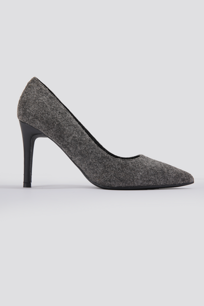 נעלי עקב סטילטו בצבע אפור כהה
