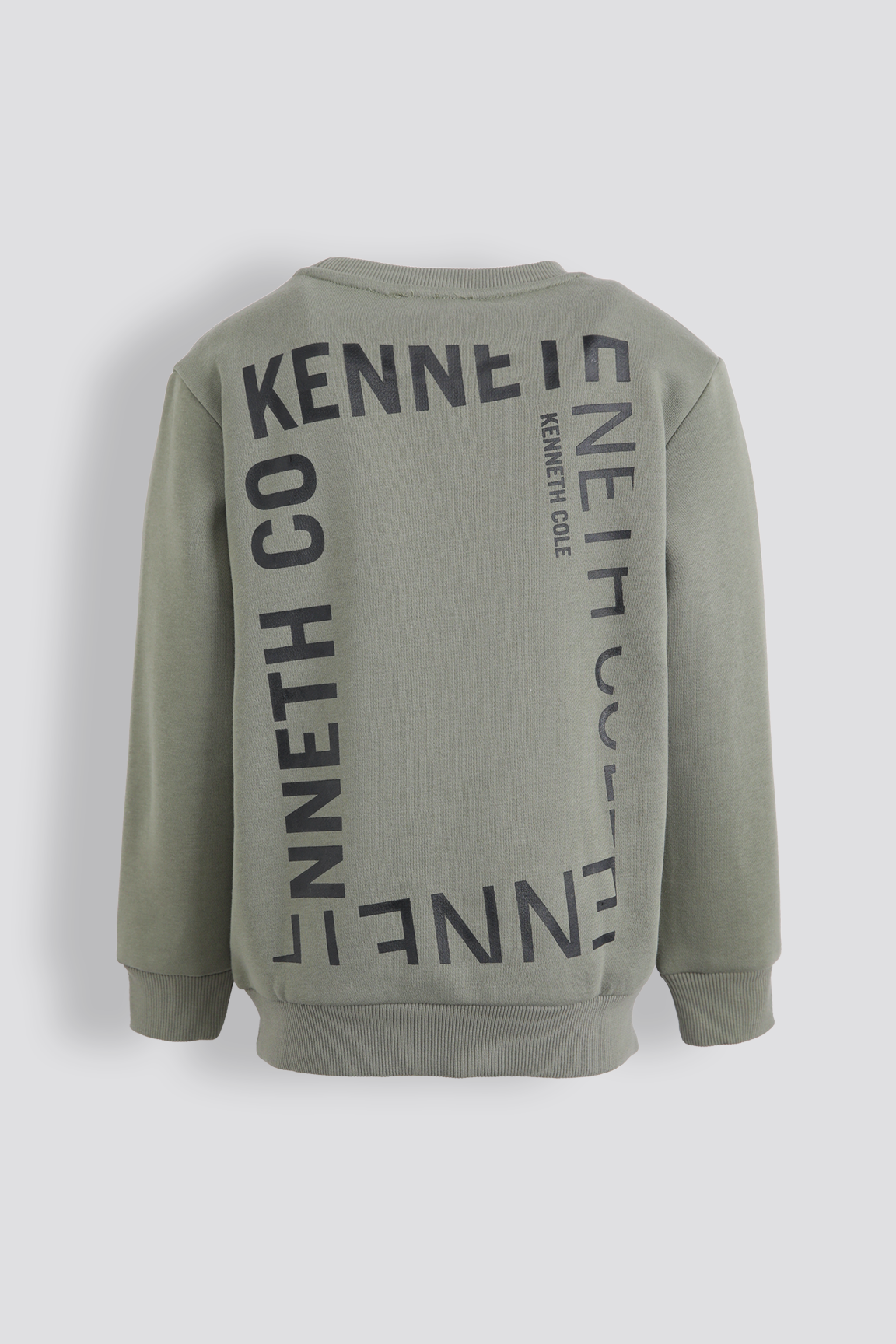 סווטשירט אוברסייז הדפס בגב בצבע זית