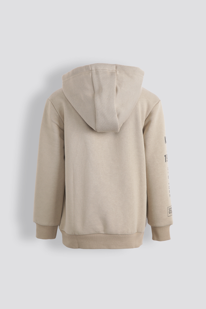 סווטשירט קפוצ'ון עם כיס קנגרו בצבע כאמל