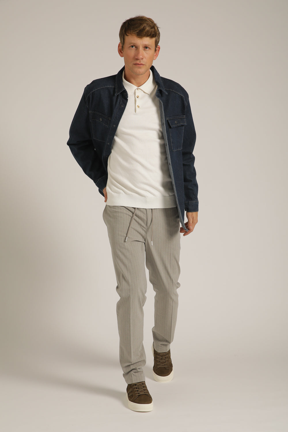 אוברשירט ג'ינס בצבע כחול כהה | קנת קול