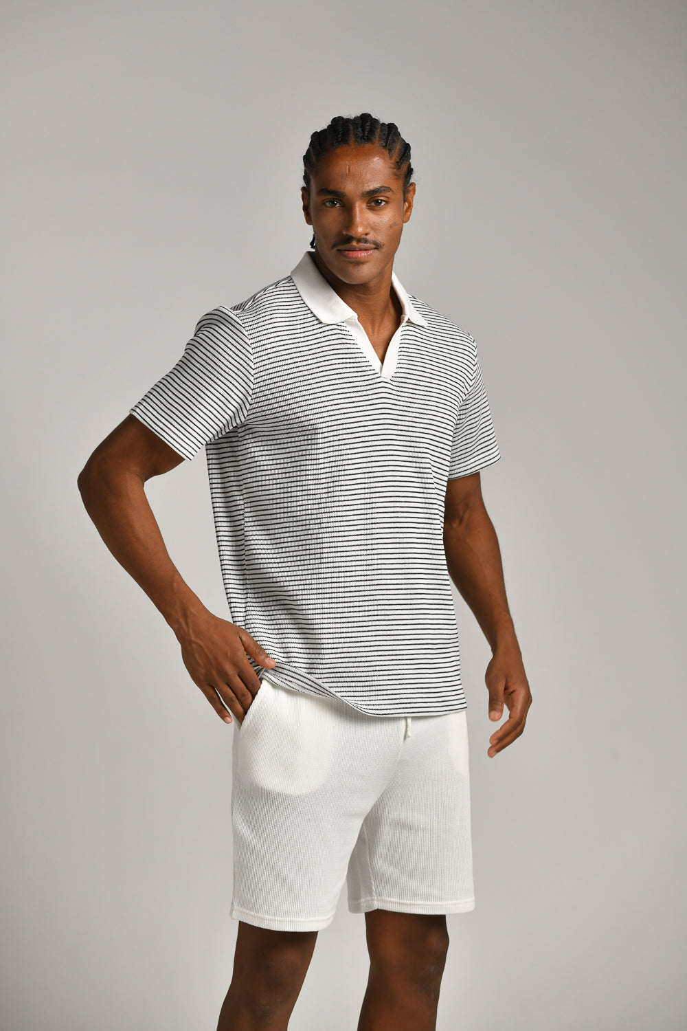 חולצת פולו וואפל פסים