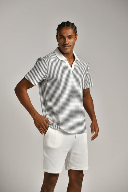 חולצת פולו וואפל פסים