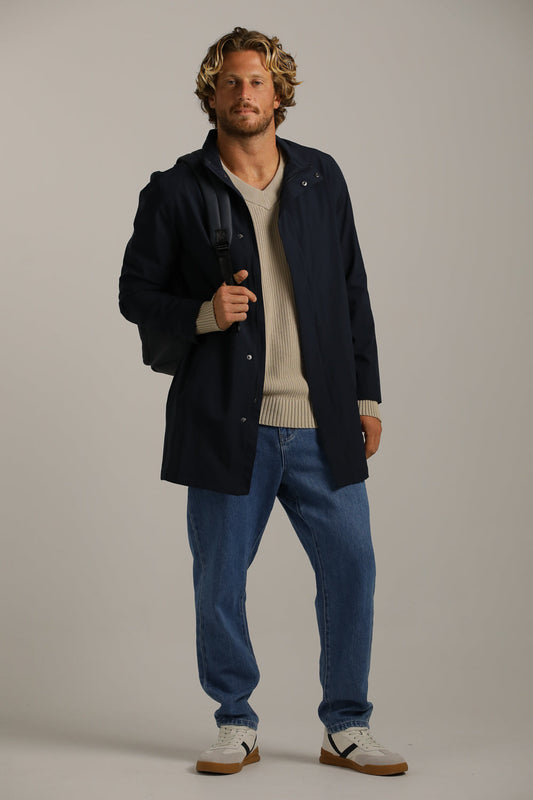 מעיל טרנץ' ספורטיבי ארוך | קנת קול