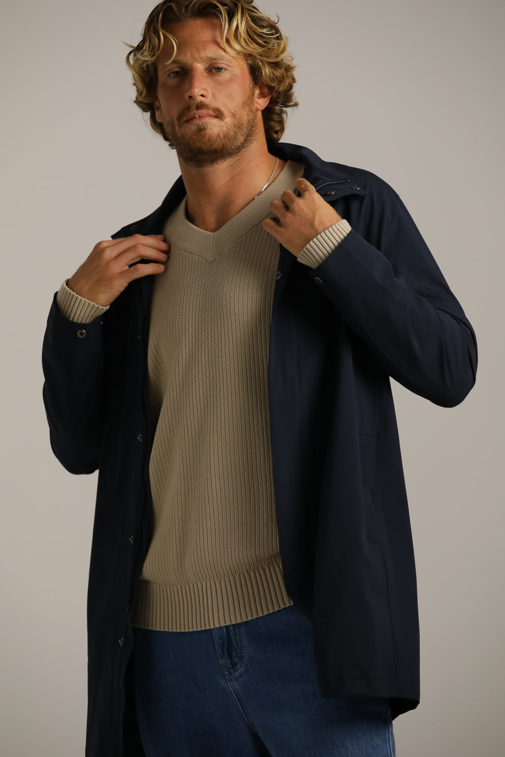 מעיל טרנץ' ספורטיבי ארוך | קנת קול