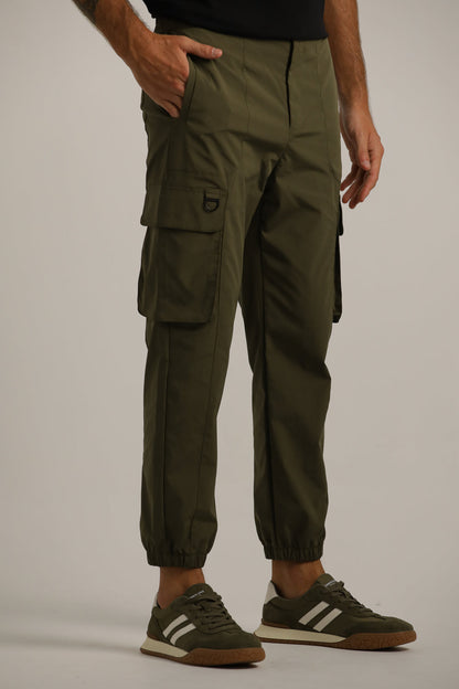 מכנסי קרגו בגזרה צרה עם סיומת גומי | קנת קול