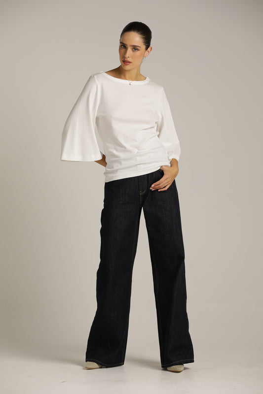 חולצת טי עם שרוולים נפוחים | קנת קול