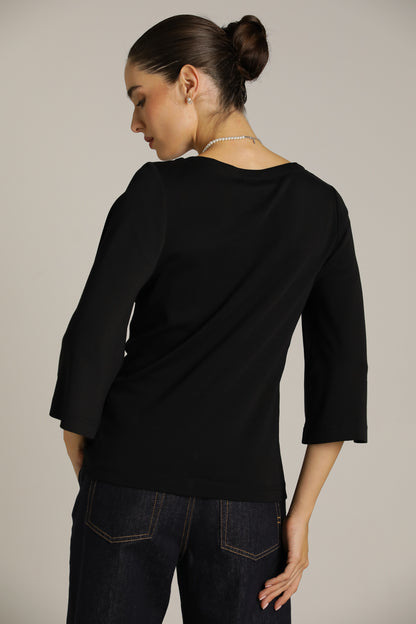 חולצת טי עם שרוולים נפוחים | קנת קול