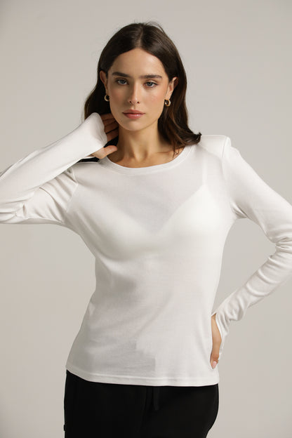 טישירט ארוכה דקה עם סיומת כפפה | קנת קול