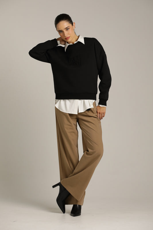 סווטשירט מבד רך עם לוגו בולט | קנת קול