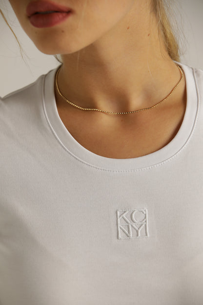 טישירט שרוול קצר עם לוגו מובלט | קנת קול