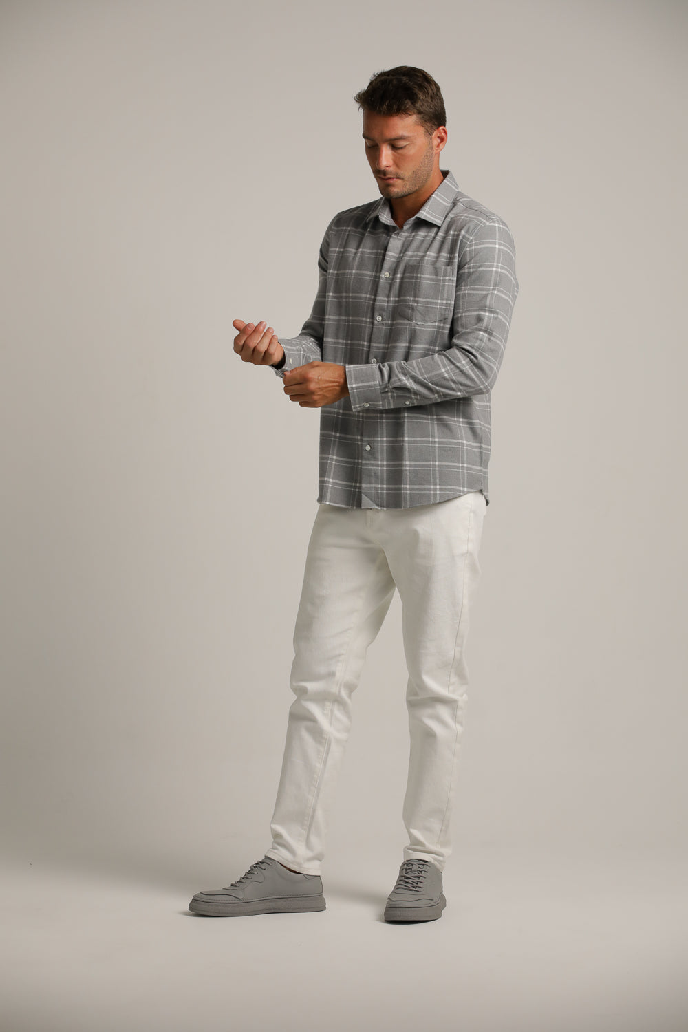 חולצת פלאנל מכופתרת בעיצוב משבצות | קנת קול