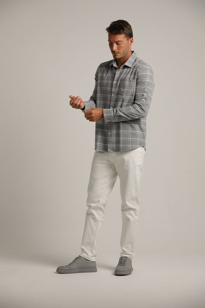 חולצת פלאנל מכופתרת בעיצוב משבצות | קנת קול