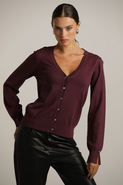 סריג קרדיגן בייסיק עם מחשוף וי | קנת קול