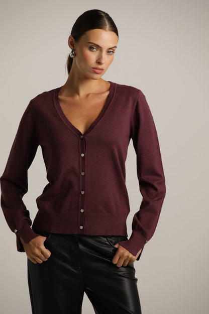 סריג קרדיגן בייסיק עם מחשוף וי | קנת קול