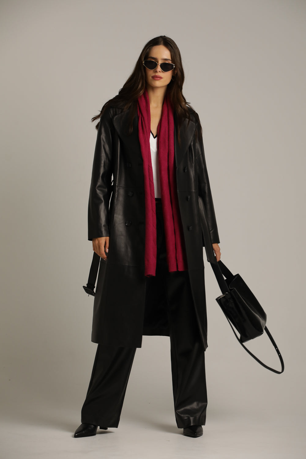 צעיף סרוג עם דוגמת צמה עדינה | קנת קול