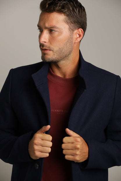 מעיל אלגנטי ארוך במרקם צמרי | קנת קול