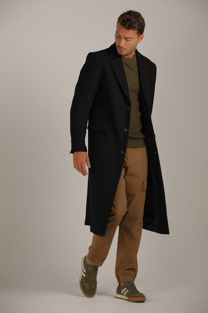 מעיל קלאסי ארוך במראה צמרי | קנת קול