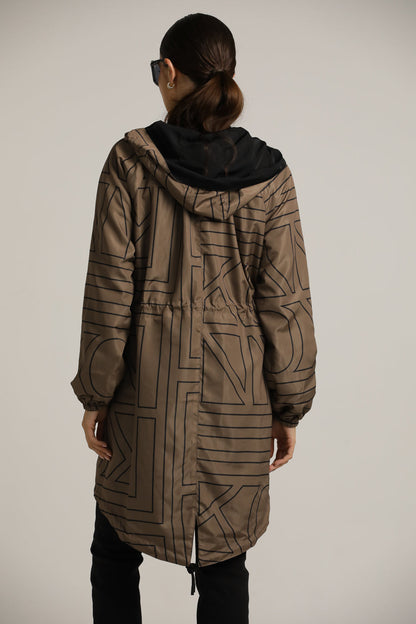 מעיל פארקה דו-צדדי עם קפוצ'ון | קנת קול