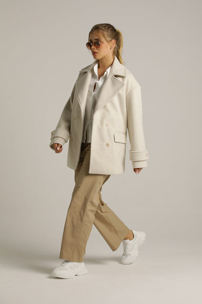 מכנסיים בגזרה ישרה עם מכפלת | קנת קול