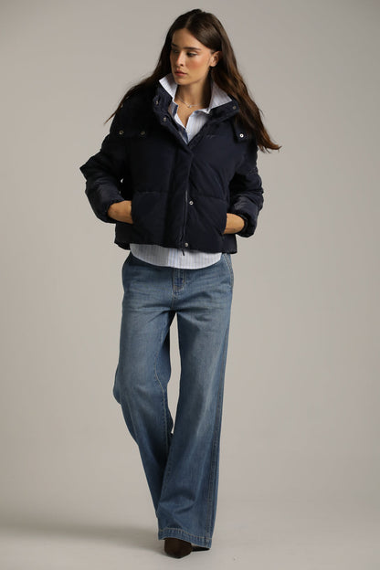 מעיל פוך קצר עם כובע נשלף | קנת קול