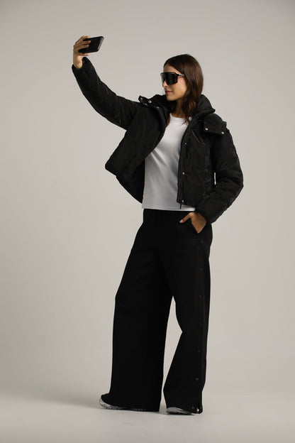 מעיל פוך קצר עם כובע נשלף | קנת קול