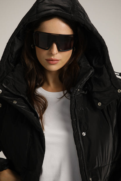 מעיל פוך קצר עם כובע נשלף | קנת קול