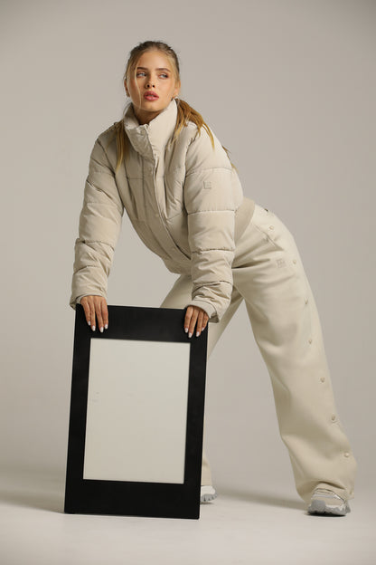 מעיל פוך קצר עם צווארון גבוה | קנת קול