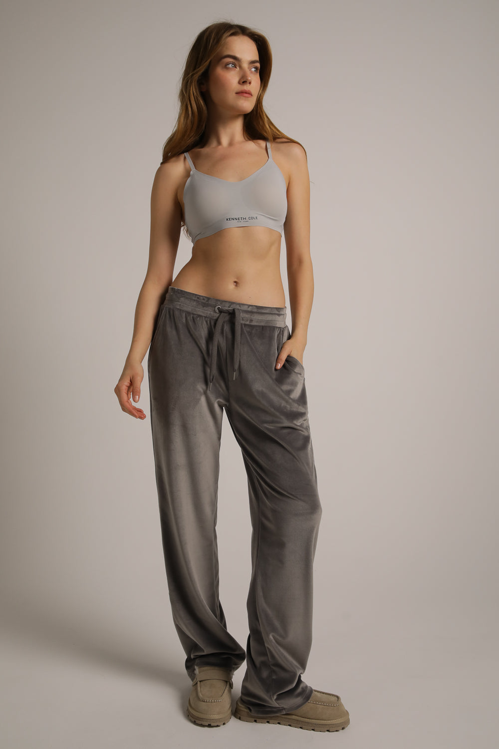 מכנסי טרנינג קטיפה בגזרה ישרה | קנת קול