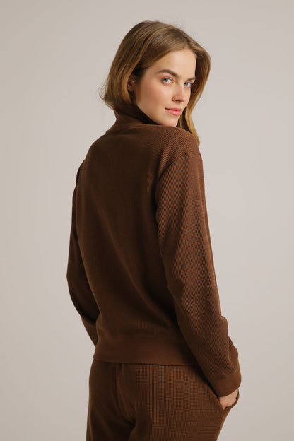 טישירט פולו ארוכה מבד וואפל | קנת קול