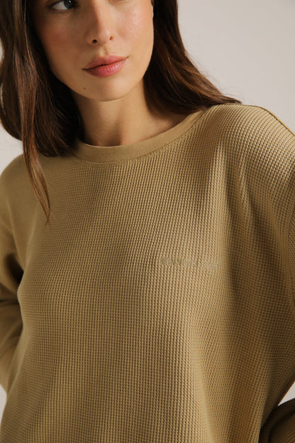 סווטשירט וואפל בגזרת אוברסייז | קנת קול