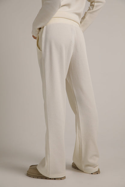 מכנסי טרנינג וואפל בגזרה רחבה | קנת קול